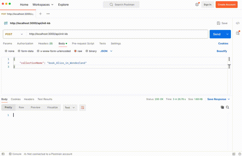 screenshot of an API request with server-sent events in Postman